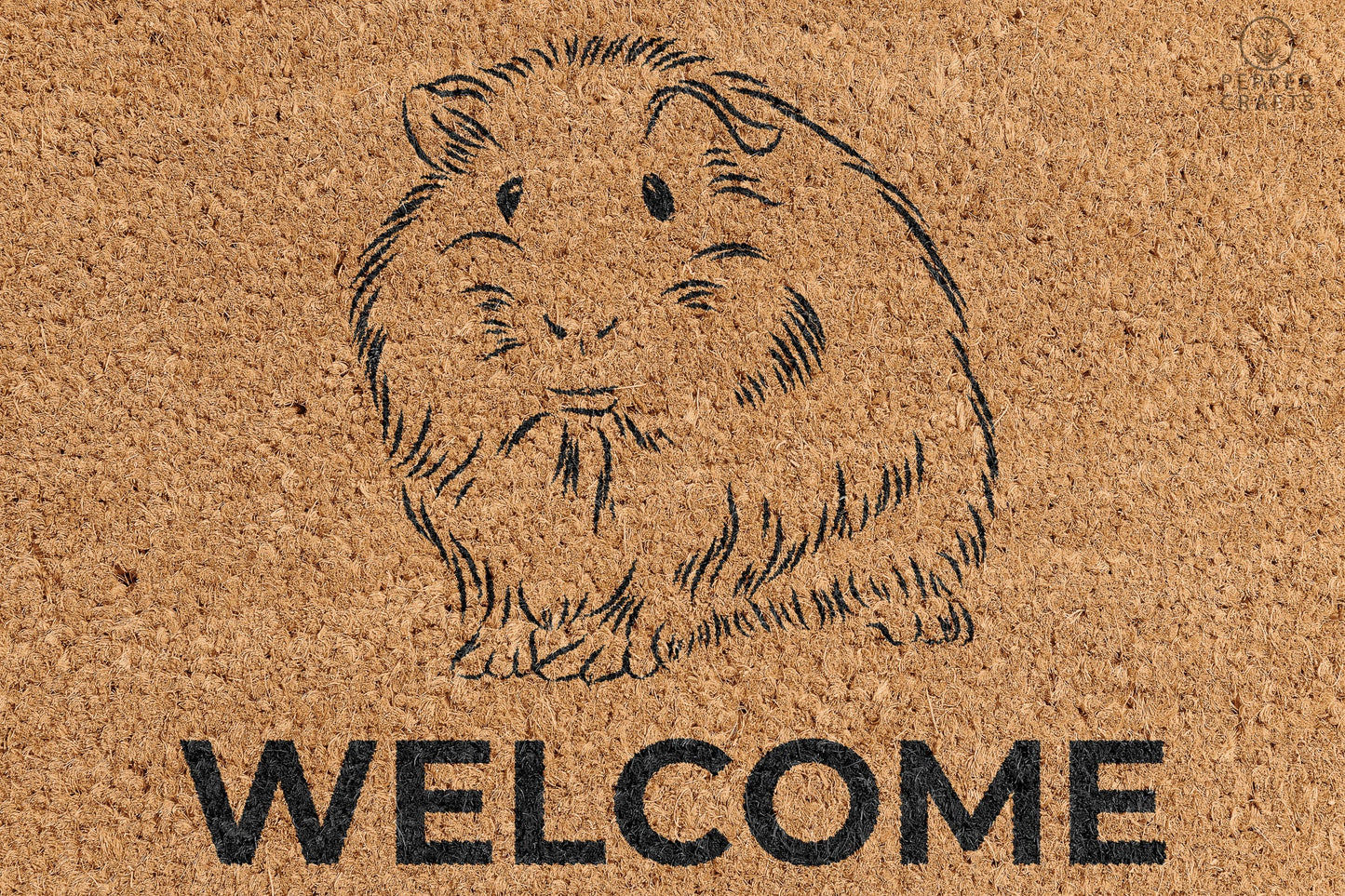 Pepper Crafts Guinea Pig Coir Doormat – Stylish & Durable Welcome Mat for Animal Lovers (30" x 18")