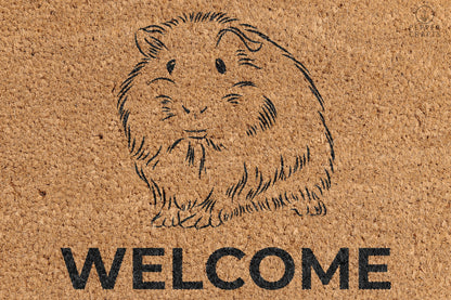 Pepper Crafts Guinea Pig Coir Doormat – Stylish & Durable Welcome Mat for Animal Lovers (30" x 18")