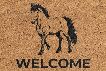 Pepper Crafts Horse Coir Doormat – Stylish & Durable Welcome Mat for Animal Lovers (30" x 18")