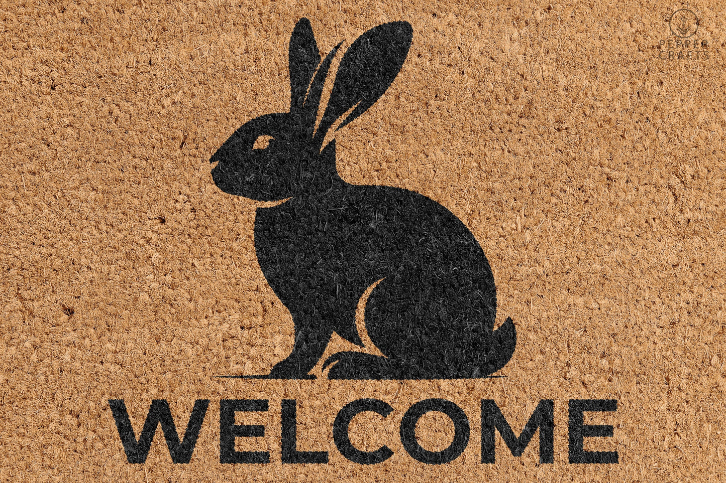 Pepper Crafts Rabbit Coir Doormat – Stylish & Durable Welcome Mat for Animal Lovers (30" x 18")