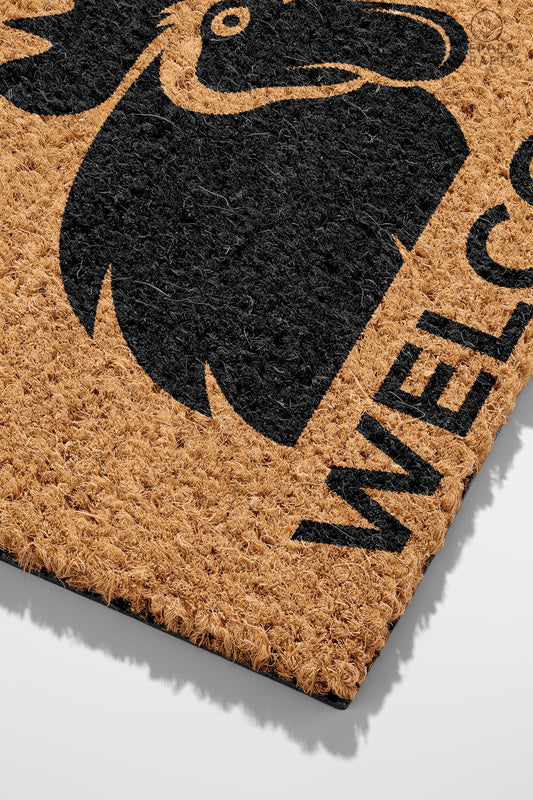 Pepper Crafts Hen Coir Doormat – Stylish & Durable Welcome Mat for Animal Lovers (30" x 18")