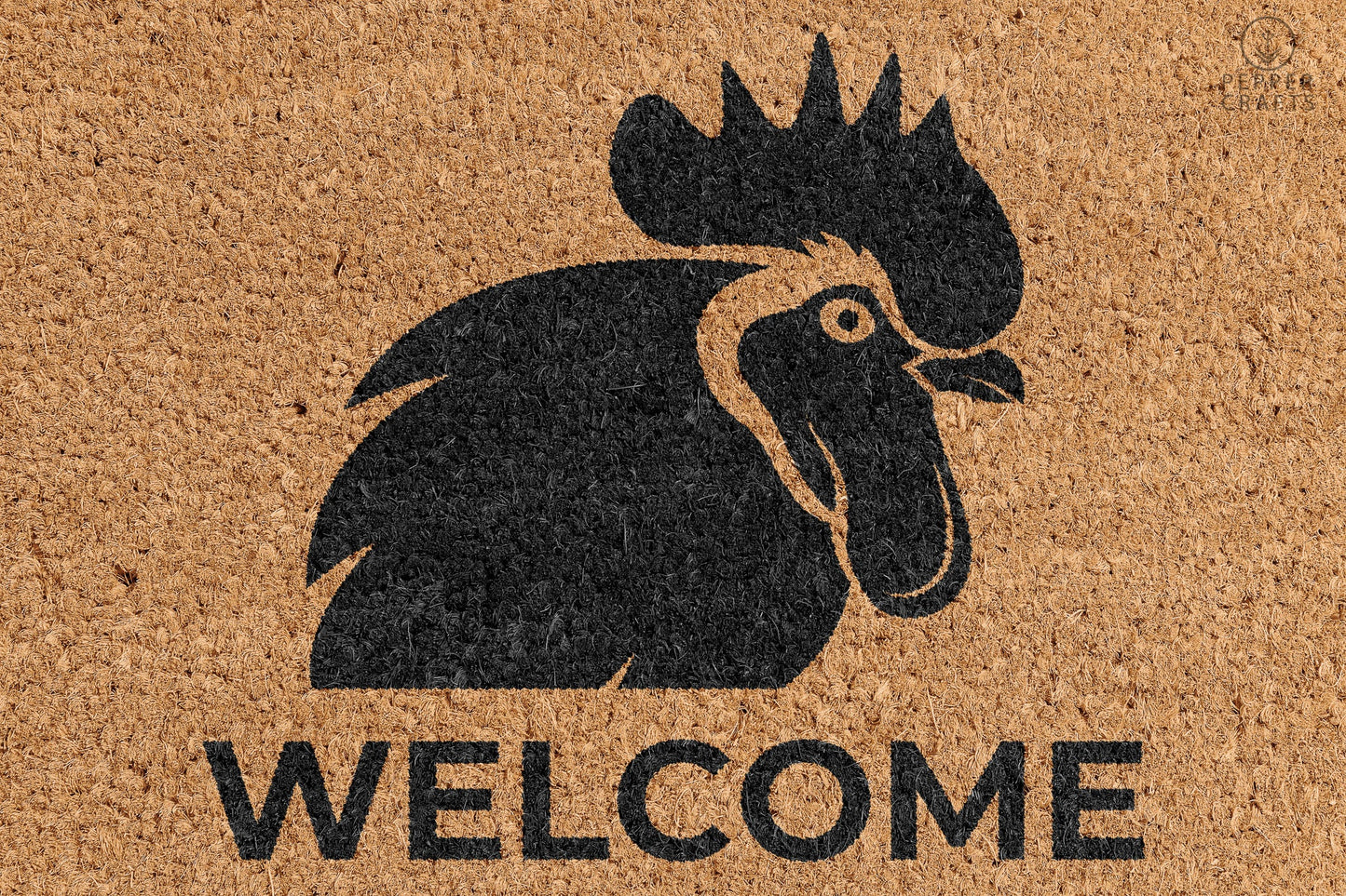Pepper Crafts Hen Coir Doormat – Stylish & Durable Welcome Mat for Animal Lovers (30" x 18")