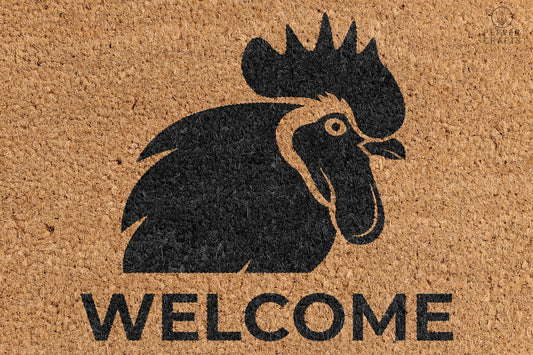 Pepper Crafts Hen Coir Doormat – Stylish & Durable Welcome Mat for Animal Lovers (30" x 18")