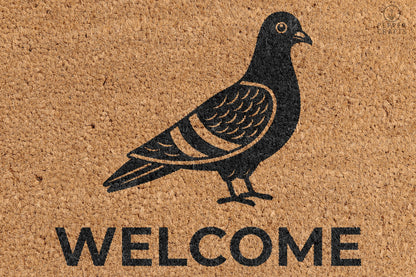Pepper Crafts Pigeon Coir Doormat – Stylish & Durable Welcome Mat for Animal Lovers (30" x 18")