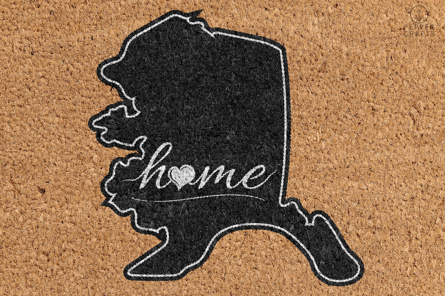 Pepper Crafts Alaska Coir Doormat – Stylish & Durable Welcome Mat for State Pride (30" x 18")