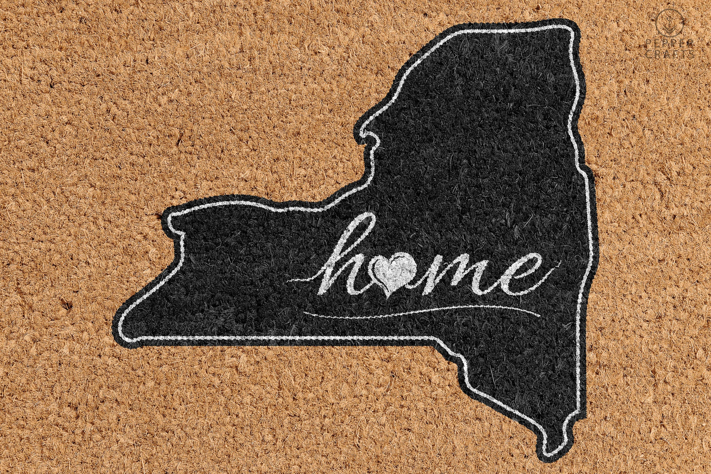 Pepper Crafts New York Coir Doormat – Stylish & Durable Welcome Mat for State Pride (30" x 18")