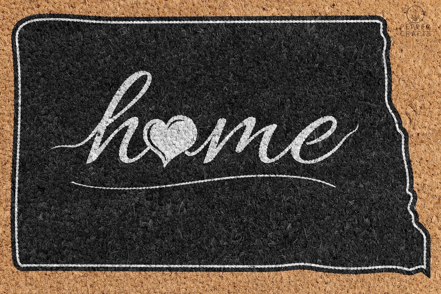Pepper Crafts North Dakota Coir Doormat – Stylish & Durable Welcome Mat for State Pride (30" x 18")