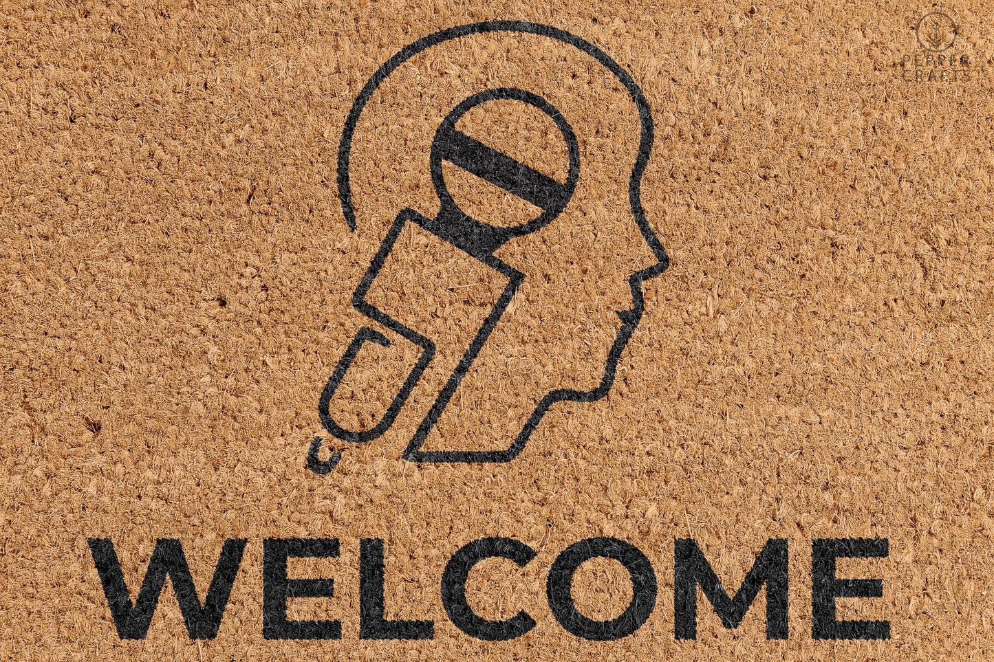 Pepper Crafts Journalist Coir Doormat – Stylish & Durable Welcome Mat for Professionals (30" x 18")