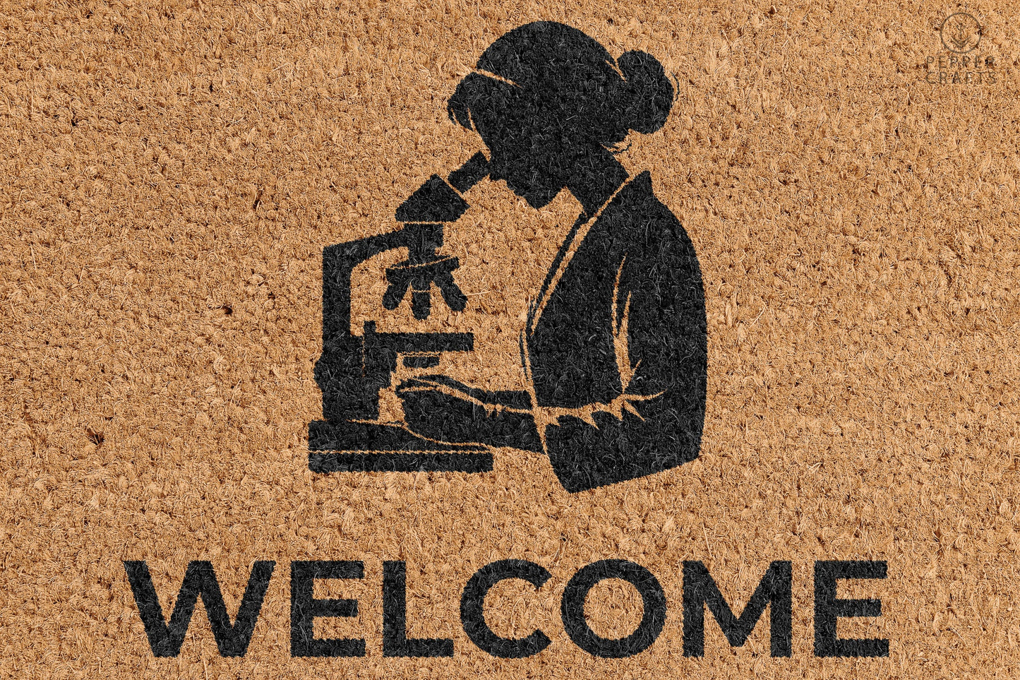 Pepper Crafts Lab Technician Coir Doormat – Stylish & Durable Welcome Mat for Professionals (30" x 18")