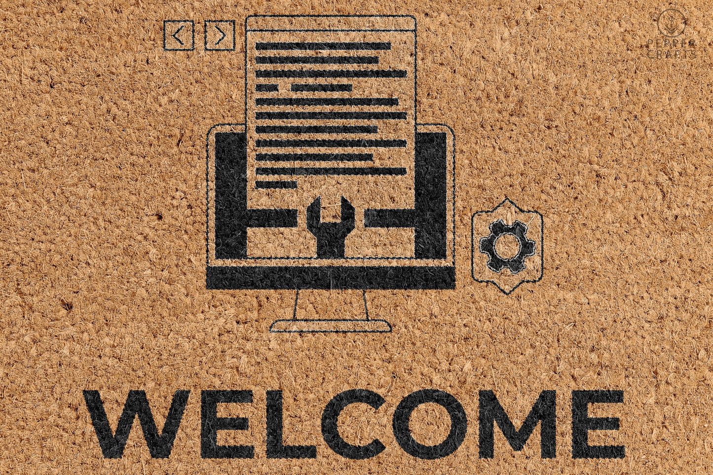 Pepper Crafts Programmer Coir Doormat – Stylish & Durable Welcome Mat for Professionals (30" x 18")