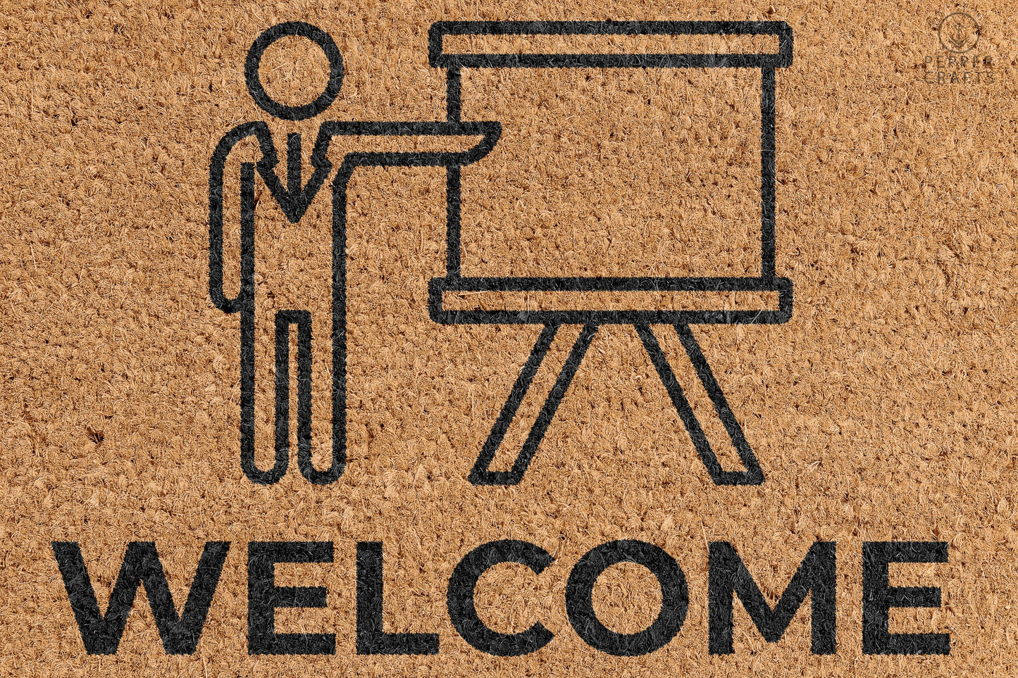Pepper Crafts Teacher Coir Doormat – Stylish & Durable Welcome Mat for Professionals (30" x 18")