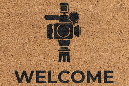 Pepper Crafts Videographer Coir Doormat – Stylish & Durable Welcome Mat for Professionals (30" x 18")