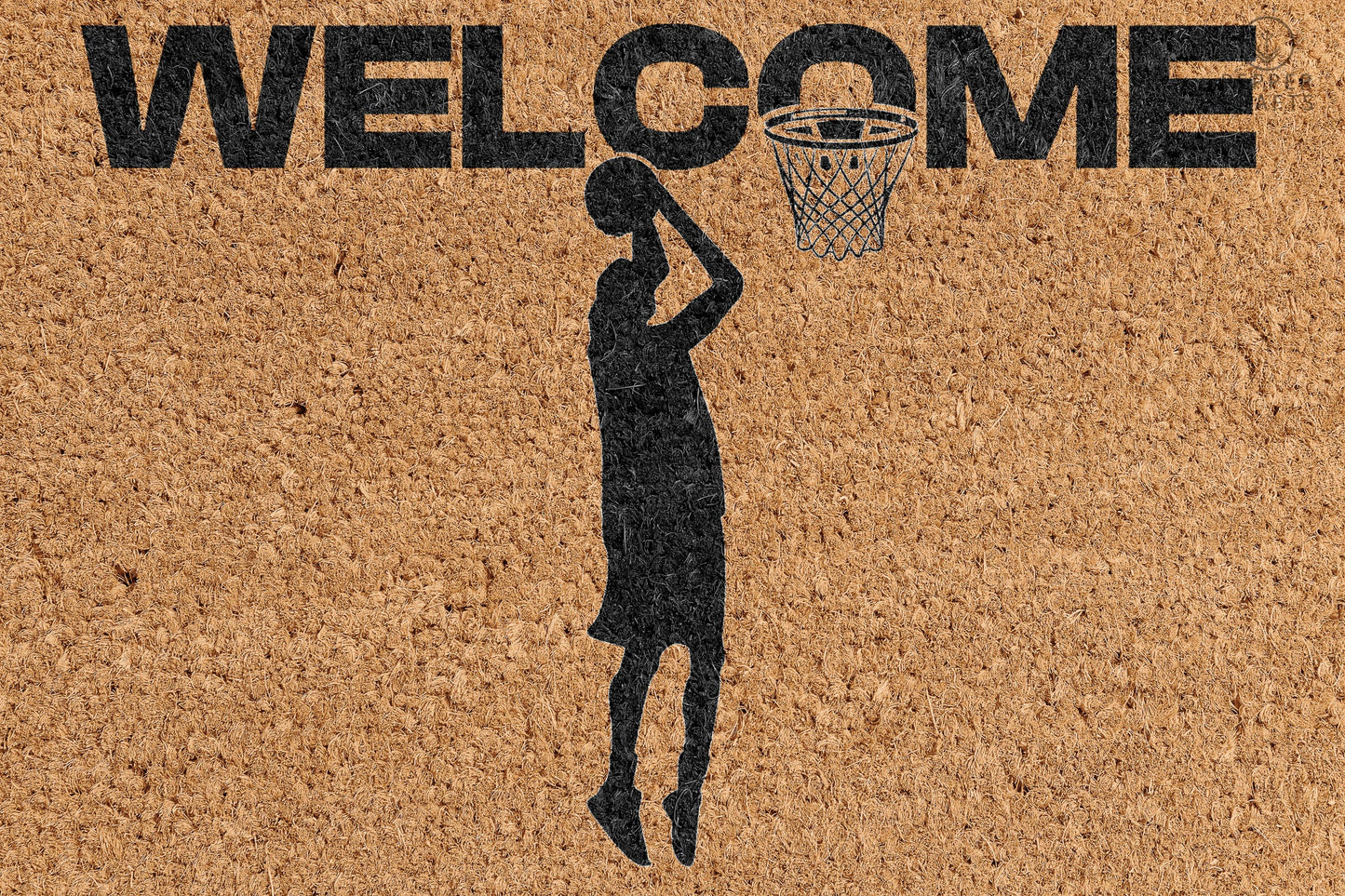 Pepper Crafts Basketball Coir Doormat – Stylish & Durable Welcome Mat for Sports Fans (30" x 18")