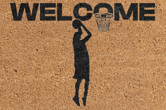 Pepper Crafts Basketball Coir Doormat – Stylish & Durable Welcome Mat for Sports Fans (30" x 18")