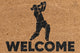 Pepper Crafts Cricket Coir Doormat – Stylish & Durable Welcome Mat for Sports Fans (30" x 18")