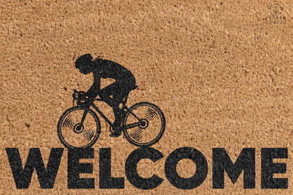Pepper Crafts Cycling Coir Doormat – Stylish & Durable Welcome Mat for Sports Fans (30" x 18")
