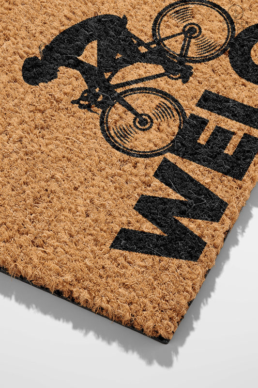 Pepper Crafts Cycling Coir Doormat – Stylish & Durable Welcome Mat for Sports Fans (30" x 18")