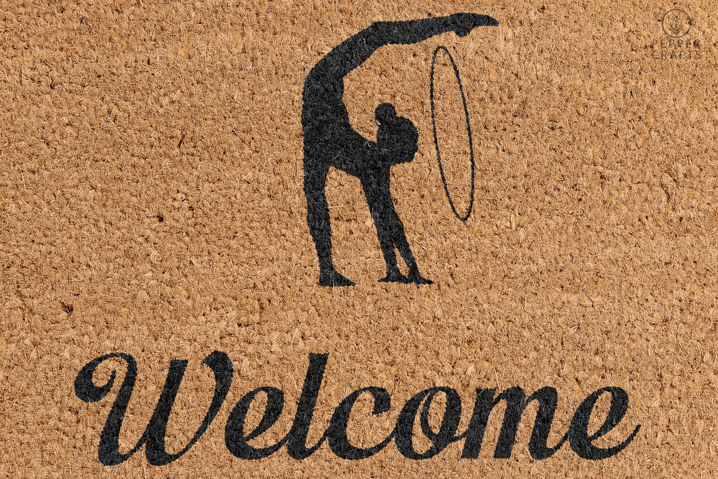 Pepper Crafts Gymnastics Coir Doormat – Stylish & Durable Welcome Mat for Sports Fans (30" x 18")