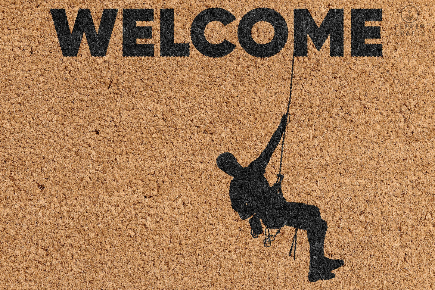 Pepper Crafts Hill Climbing Coir Doormat – Stylish & Durable Welcome Mat for Adventurers (30" x 18")