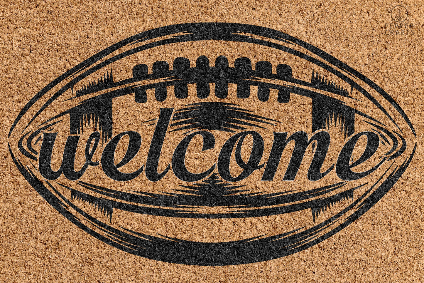 Pepper Crafts Rugby Coir Doormat – Stylish & Durable Welcome Mat for Sports Fans (30" x 18")