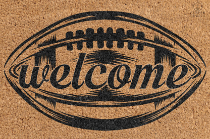 Pepper Crafts Rugby Coir Doormat – Stylish & Durable Welcome Mat for Sports Fans (30" x 18")