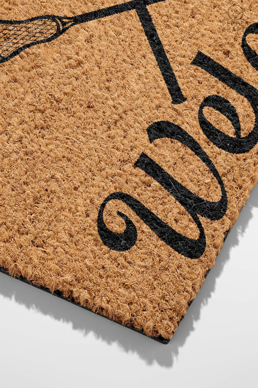 Pepper Crafts Lacrosse Coir Doormat – Stylish & Durable Welcome Mat for Sports Fans (30" x 18")