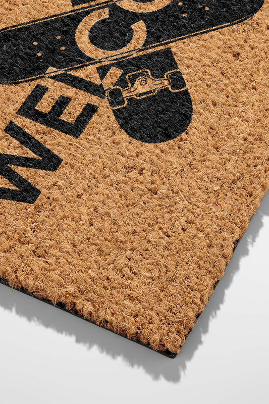 Pepper Crafts Skateboarding Coir Doormat – Stylish & Durable Welcome Mat for Skaters (30" x 18")