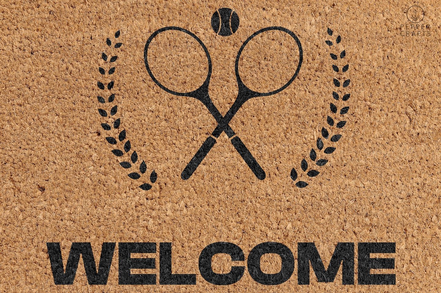 Pepper Crafts Squash Coir Doormat – Stylish & Durable Welcome Mat for Sports Fans (30" x 18")