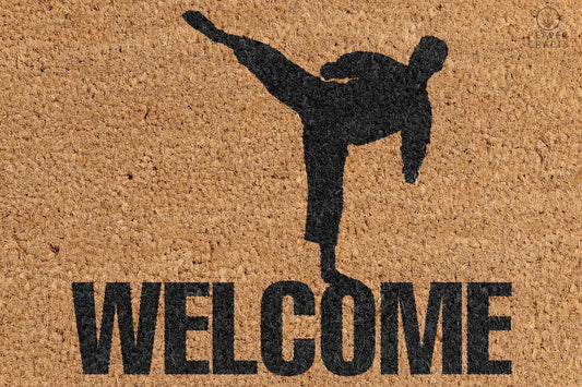 Pepper Crafts Taekwondo Coir Doormat – Stylish & Durable Welcome Mat for Martial Artists (30" x 18")