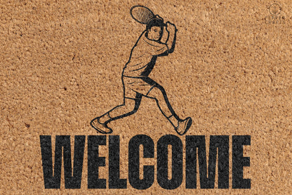Pepper Crafts Tennis Coir Doormat – Stylish & Durable Welcome Mat for Sports Fans (30" x 18")