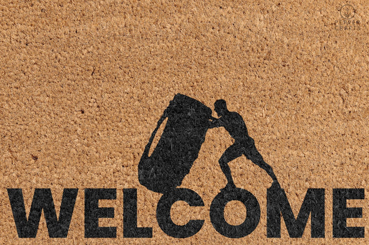 Pepper Crafts Weightlifting Coir Doormat – Stylish & Durable Welcome Mat for Fitness Fans (30" x 18")