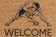Pepper Crafts Wrestling Coir Doormat – Stylish & Durable Welcome Mat for Athletes (30" x 18")