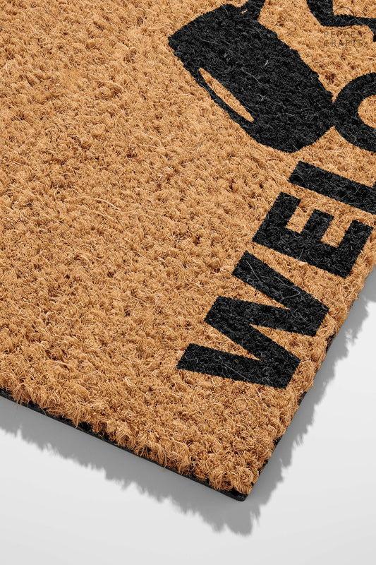 Pepper Crafts Weightlifting Coir Doormat – Stylish & Durable Welcome Mat for Fitness Fans (30" x 18")