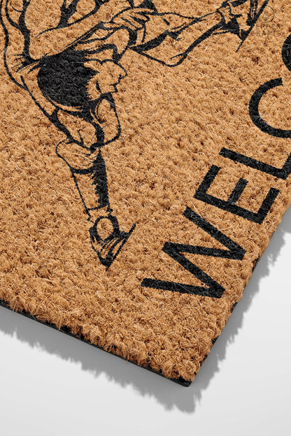 Pepper Crafts Wrestling Coir Doormat – Stylish & Durable Welcome Mat for Athletes (30" x 18")