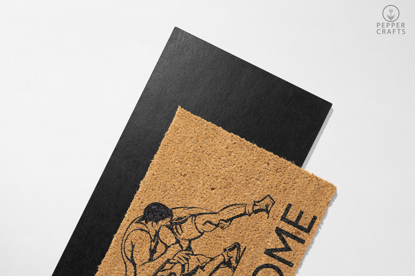 Pepper Crafts Wrestling Coir Doormat – Stylish & Durable Welcome Mat for Athletes (30" x 18")