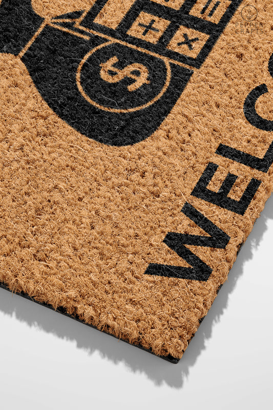 Pepper Crafts Banker Coir Doormat – Stylish & Durable Welcome Mat for Professionals (30" x 18") - peppercrafts