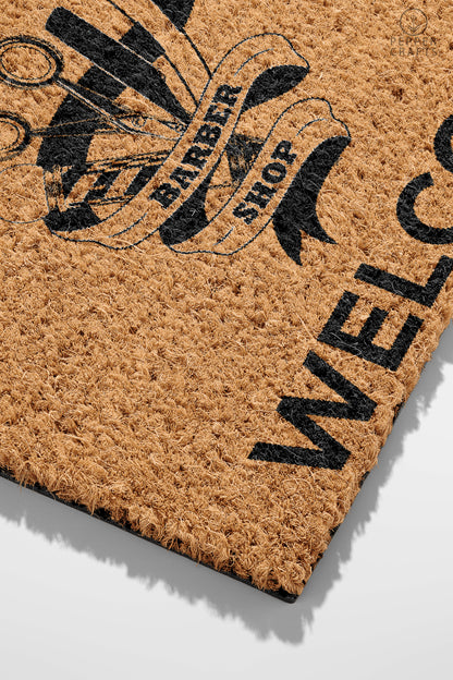 Pepper Crafts Barber Coir Doormat – Stylish & Durable Welcome Mat for Professionals (30" x 18") - peppercrafts