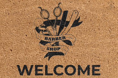 Pepper Crafts Barber Coir Doormat – Stylish & Durable Welcome Mat for Professionals (30" x 18") - peppercrafts