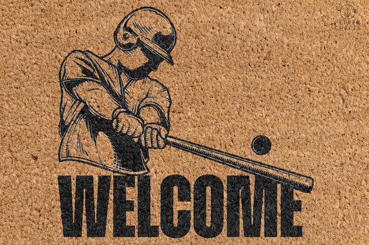 Pepper Crafts Baseball Coir Doormat – Stylish & Durable Welcome Mat for Sports Fans (30" x 18") - peppercrafts