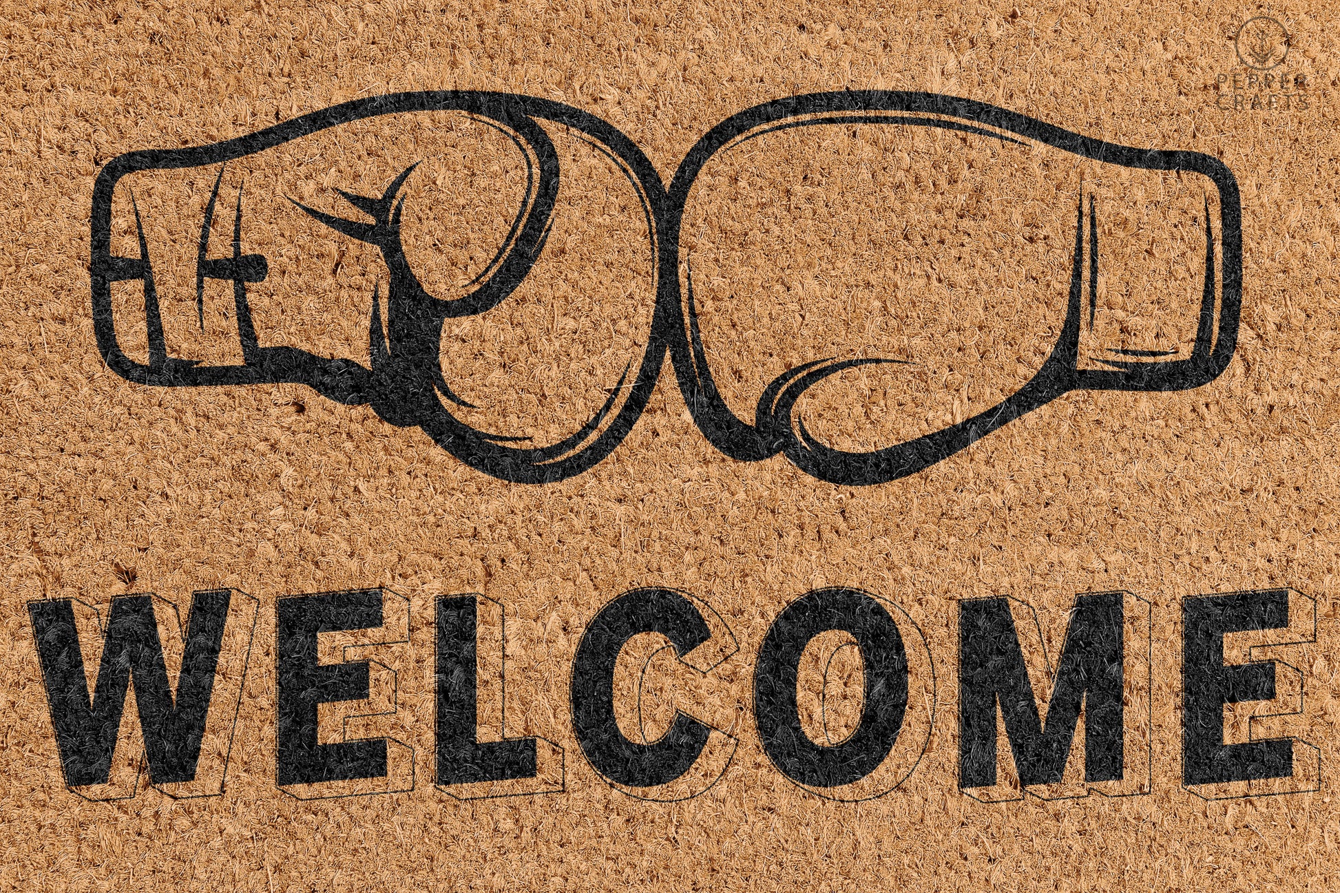 Pepper Crafts Boxing Coir Doormat – Stylish & Durable Welcome Mat for Sports Fans (30" x 18") - peppercrafts