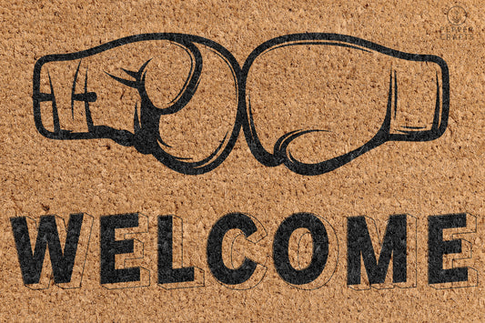 Pepper Crafts Boxing Coir Doormat – Stylish & Durable Welcome Mat for Sports Fans (30" x 18") - peppercrafts