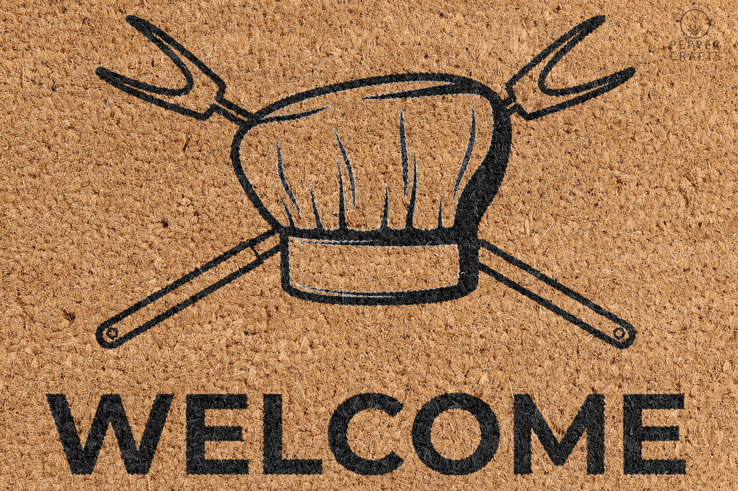 Pepper Crafts Chef Coir Doormat – Stylish & Durable Welcome Mat for Professionals (30" x 18") - peppercrafts