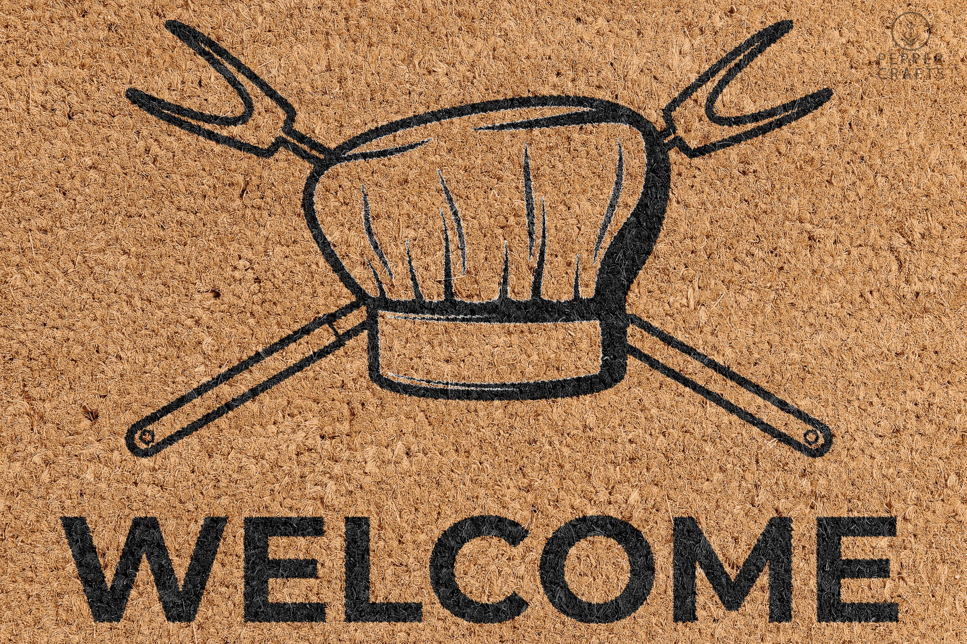 Pepper Crafts Chef Coir Doormat – Stylish & Durable Welcome Mat for Professionals (30" x 18") - peppercrafts