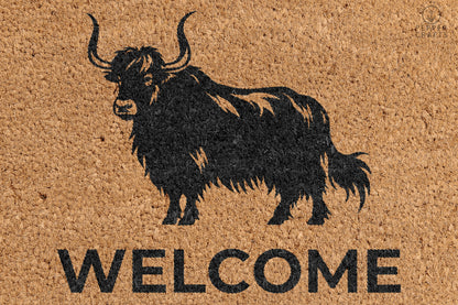 Pepper Crafts Domestic Yak Coir Doormat – Stylish & Durable Welcome Mat for Animal Lovers (30" x 18") - peppercrafts