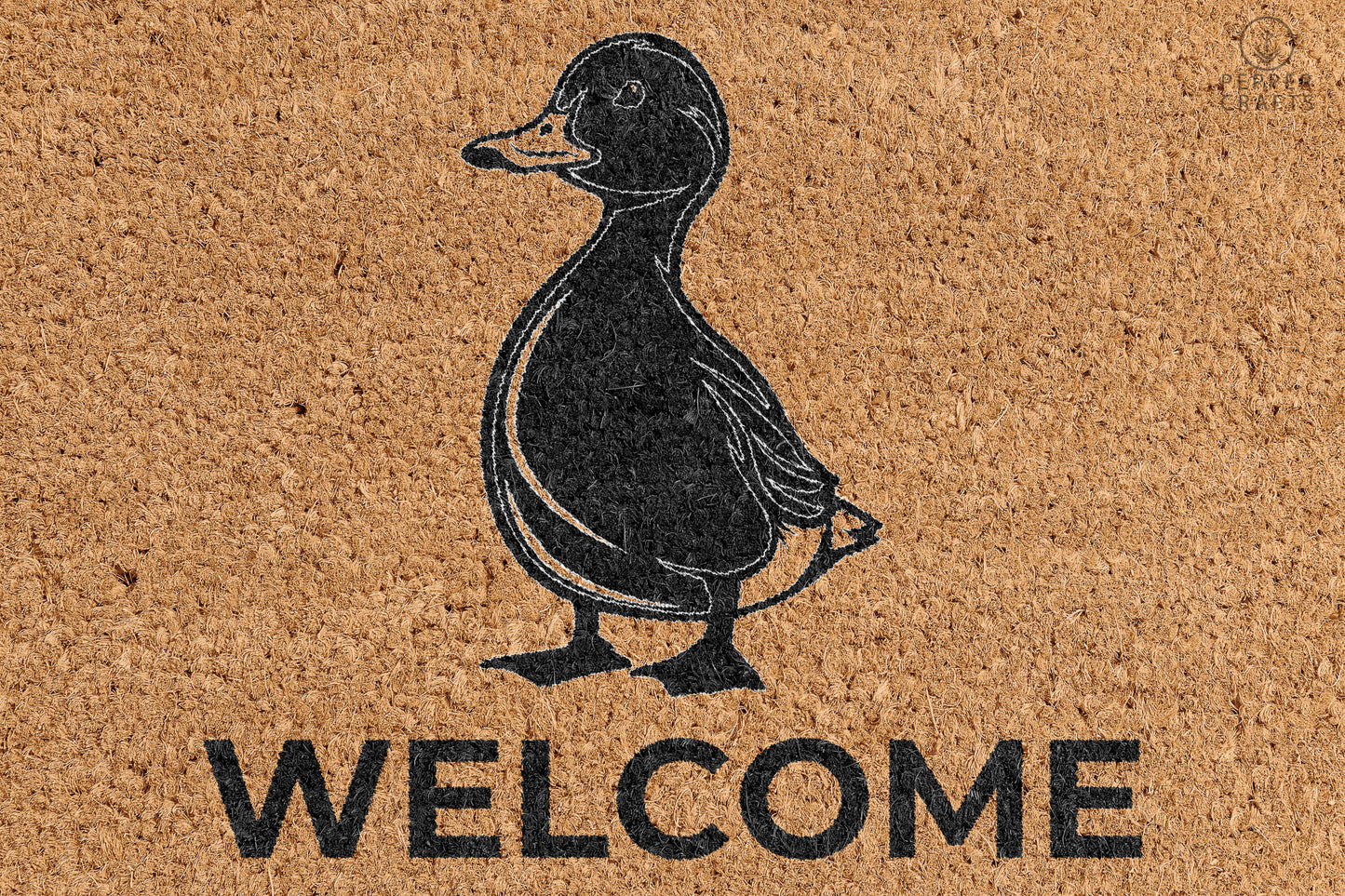 Pepper Crafts Duck Coir Doormat – Stylish & Durable Welcome Mat for Animal Lovers (30" x 18") - peppercrafts