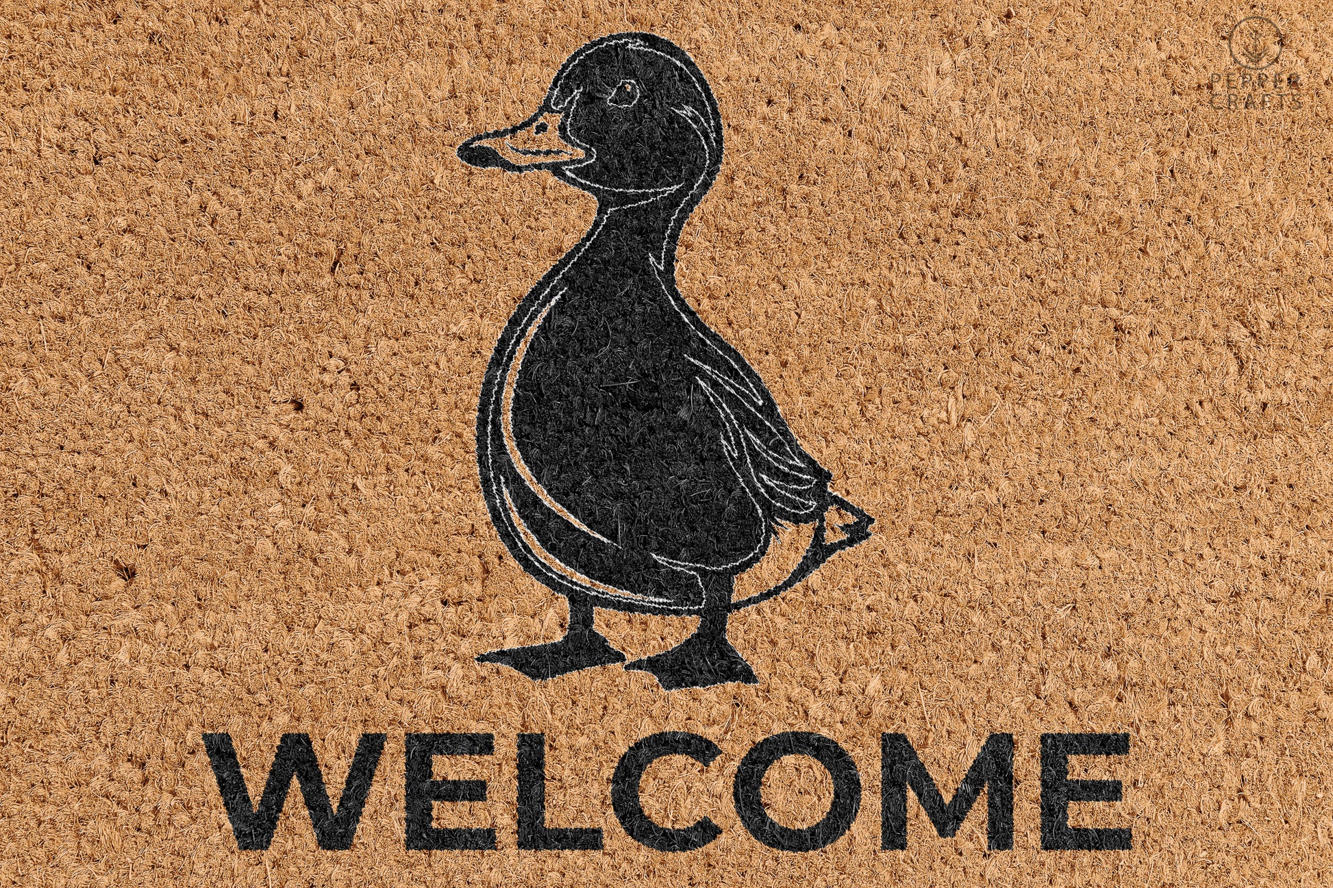 Pepper Crafts Duck Coir Doormat – Stylish & Durable Welcome Mat for Animal Lovers (30" x 18") - peppercrafts