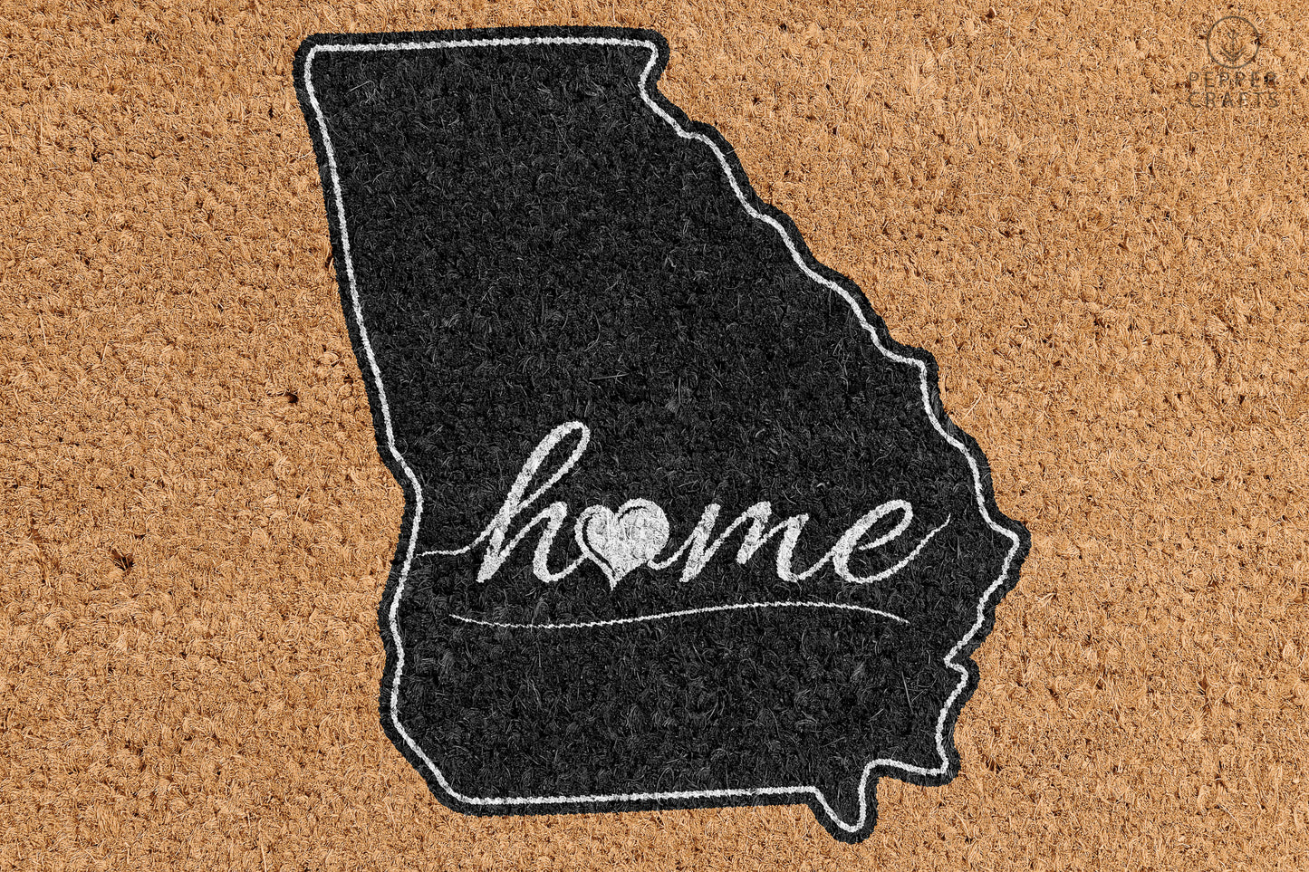 Pepper Crafts Georgia Coir Doormat – Stylish & Durable Welcome Mat for State Pride (30" x 18") - peppercrafts