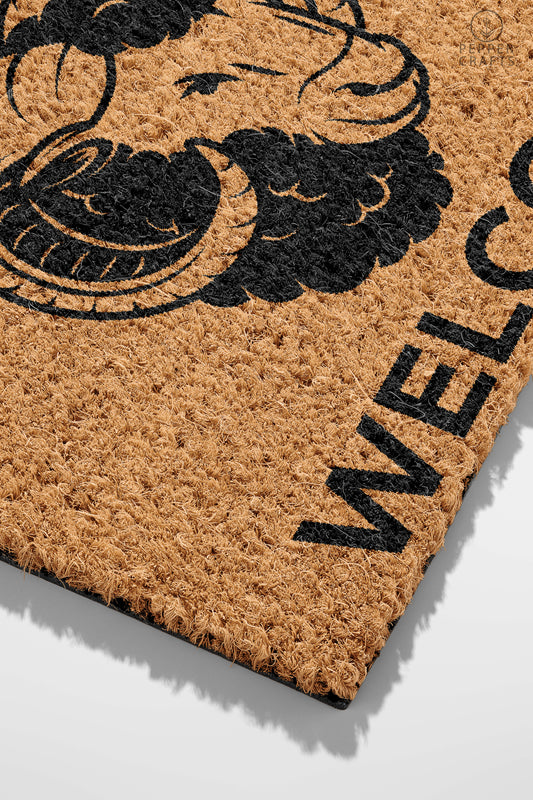 Pepper Crafts Goat Coir Doormat – Stylish & Durable Welcome Mat for Animal Lovers (30" x 18") - peppercrafts