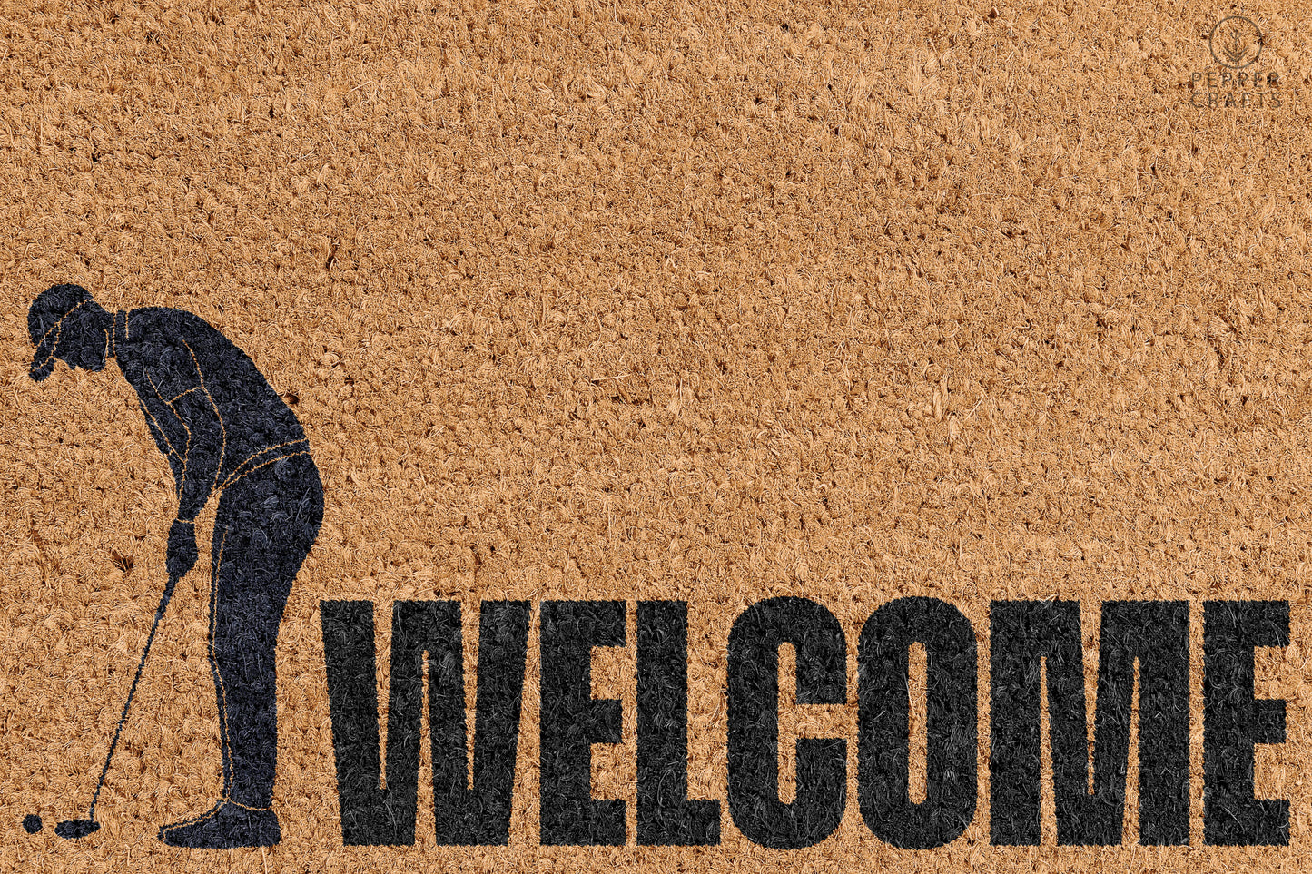 Pepper Crafts Golf Coir Doormat – Stylish & Durable Welcome Mat for Sports Fans (30" x 18") - peppercrafts