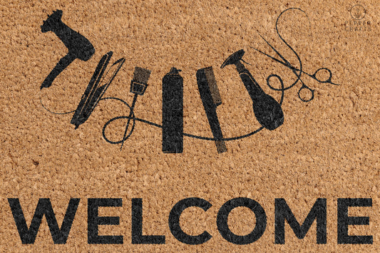 Pepper Crafts Hairstylist Coir Doormat – Stylish & Durable Welcome Mat for Professionals (30" x 18") - peppercrafts